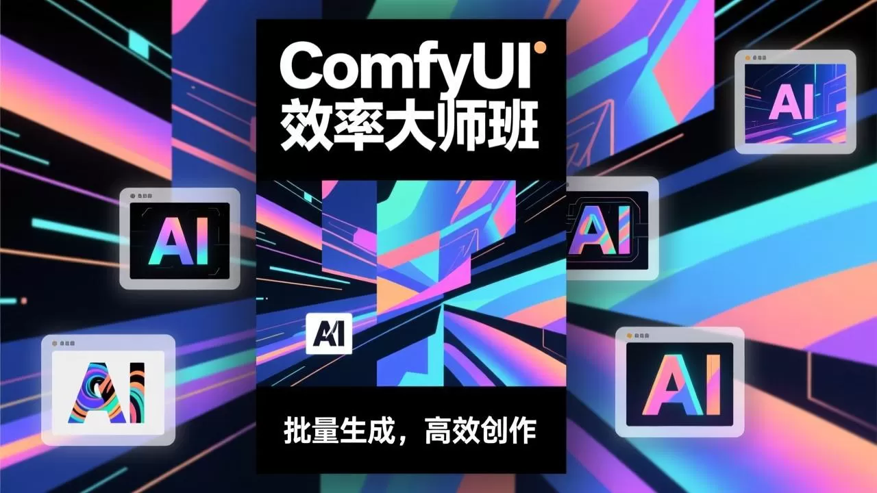 ComfyUI效率大师班：工作流搭建，批量生成，将个人AI出图效率提升5-10倍，月接单收入1-3万-鹊桥梦网创
