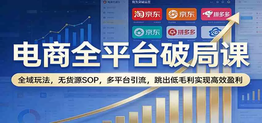 电商全平台破局课：全域玩法，无货源SOP，多平台引流，跳出低毛利实现高效盈利-鹊桥梦网创