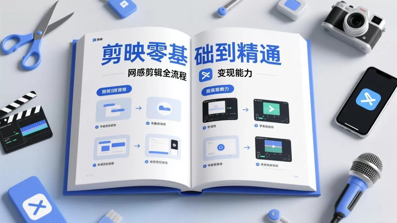 剪映零基础也能快速上手，从入门到精通掌握网感剪辑全流程，掌握能直接变现的剪辑能力-鹊桥梦网创