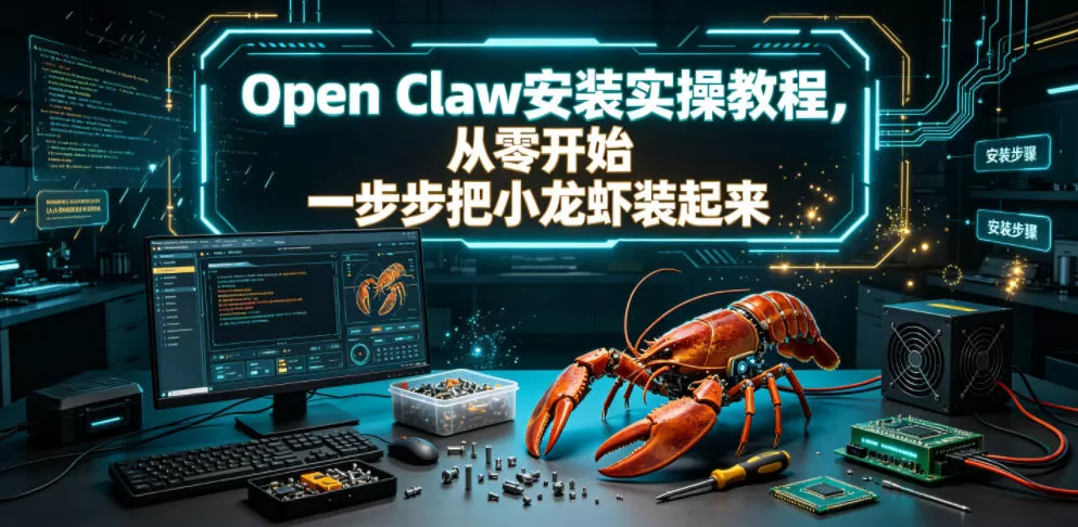 Open Claw安装实操教程，从零开始一步步一步步把小龙虾装起来-鹊桥梦网创