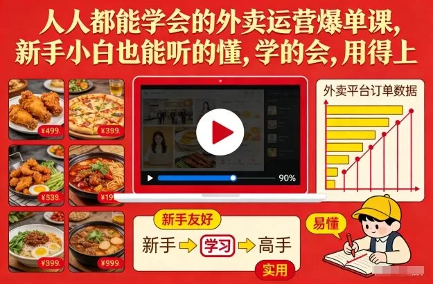 人人都能学会的外卖运营爆单课，新手小白也能听的懂，学的会，用得上-鹊桥梦网创