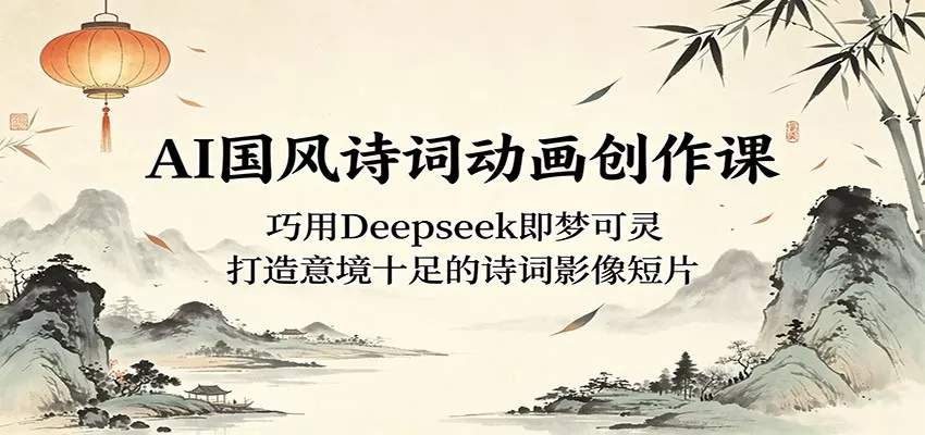 AI国风诗词动画创作课:巧用Deepseek即梦可灵,打造意境十足的诗词影像短片-鹊桥梦网创