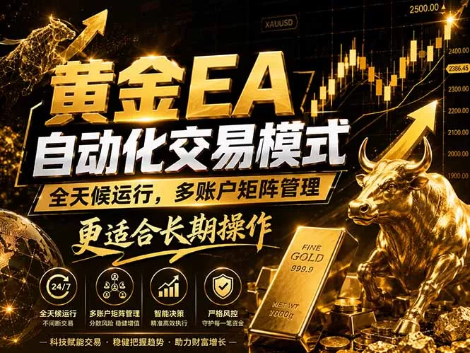 黄金EA量化：多窗口矩阵稳定运行，系统自动执行，收益空间持续放大-鹊桥梦网创