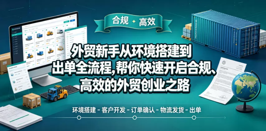 外贸新手从环境搭建到出单全流程，帮你快速开启合规、高效的外贸创业之路-鹊桥梦网创