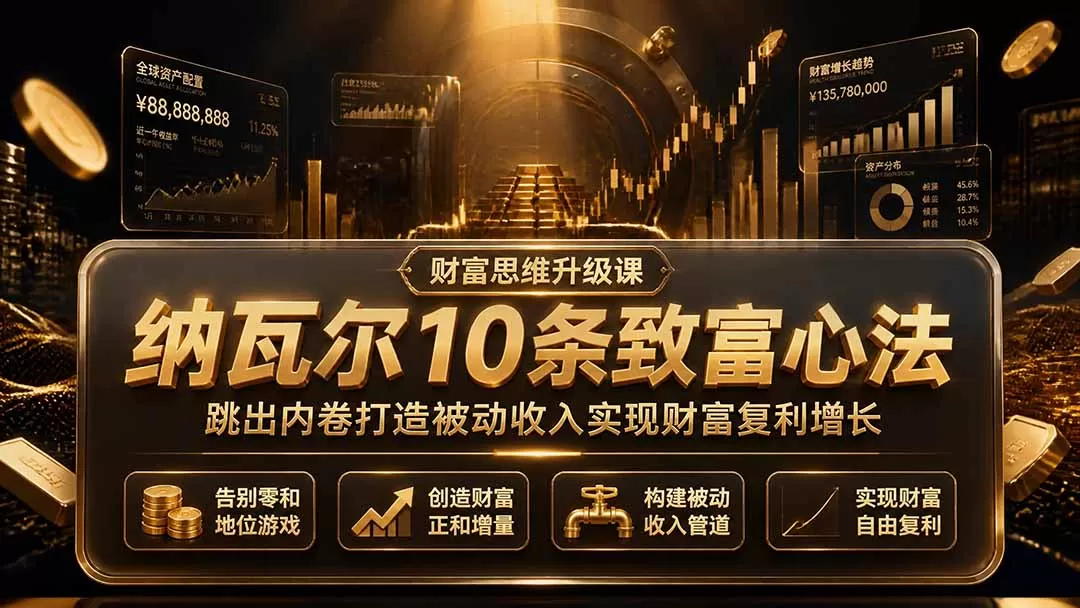 付费文章：纳瓦尔10条致富心法，跳出内卷打造被动收入实现财富复利增长-鹊桥梦网创