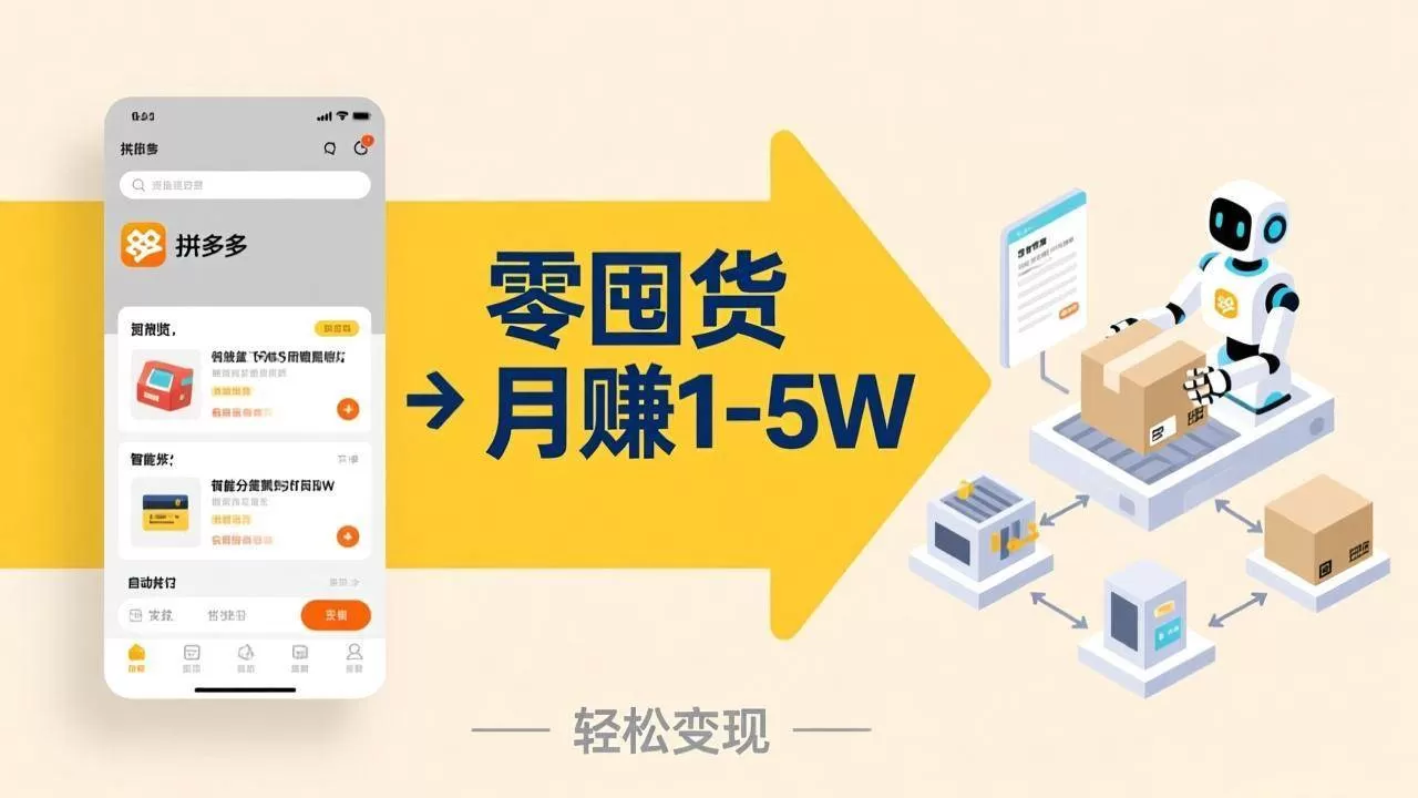（17490期）不用囤货不用跑单！拼多多虚拟玩法，机器人管理发货和客服，帮你月赚 1-5W-鹊桥梦网创