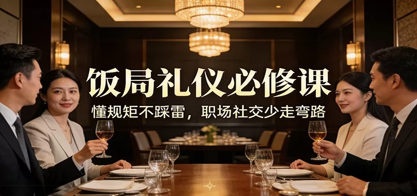 公众号收费文章：《饭局礼仪必修课：懂规矩不踩雷，职场社交少走弯路》-鹊桥梦网创