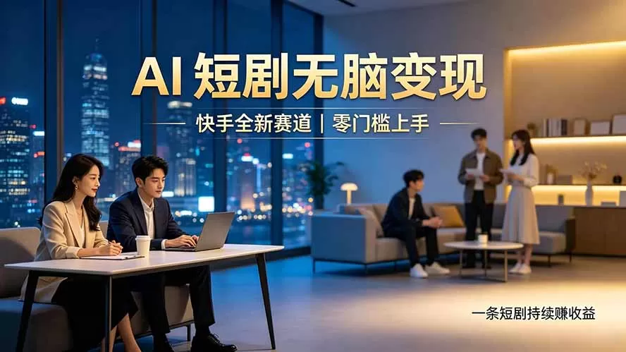 别乱找副业了，快手 AI 短剧零门槛长久被动增收-鹊桥梦网创
