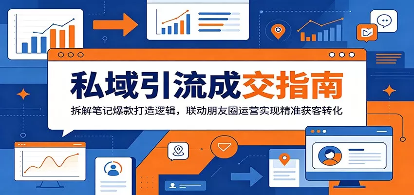 私域引流成交指南：拆解笔记爆款打造逻辑，联动朋友圈运营实现精准获客转化-鹊桥梦网创