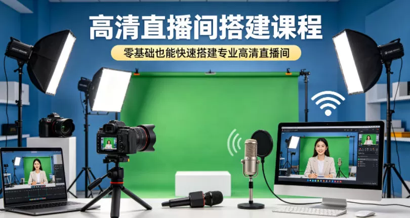 高清直播间搭建课程，零基础也能快速搭建专业高清直播间-鹊桥梦网创