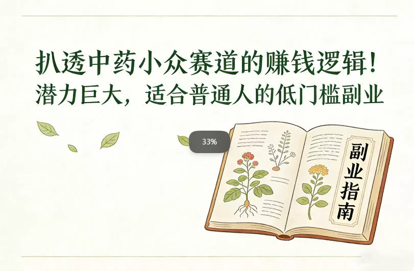 扒透中药小众赛道的賺米逻辑，潜力巨大，适合普通人的低门槛副业-鹊桥梦网创