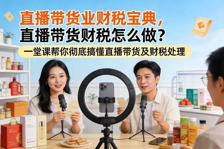 直播带货业财税宝典，直播带货财税怎么做？一堂课帮你彻底搞懂直播带货及财税处理-鹊桥梦网创