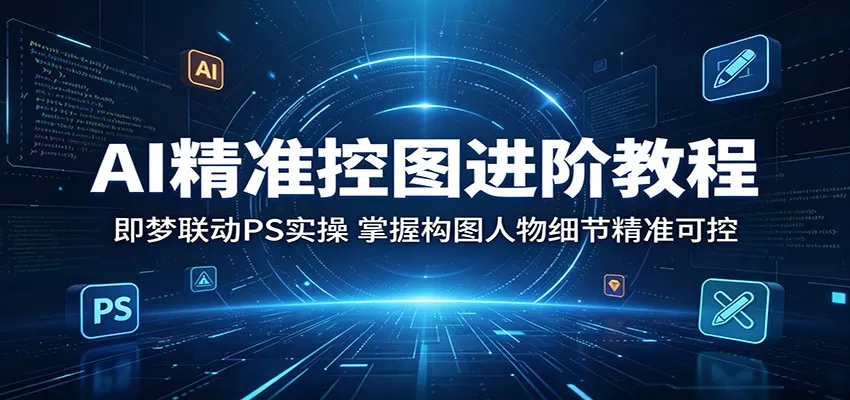 AI精准控图进阶教程：即梦联动PS实操，掌握构图人物细节精准可控-鹊桥梦网创