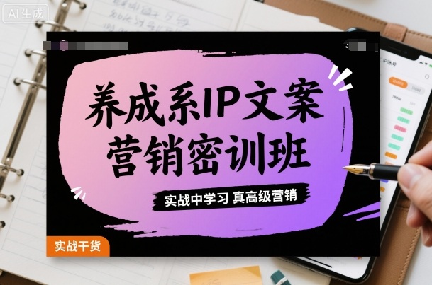 养成系IP文案营销密训班,实战中学习真高级营销-鹊桥梦网创
