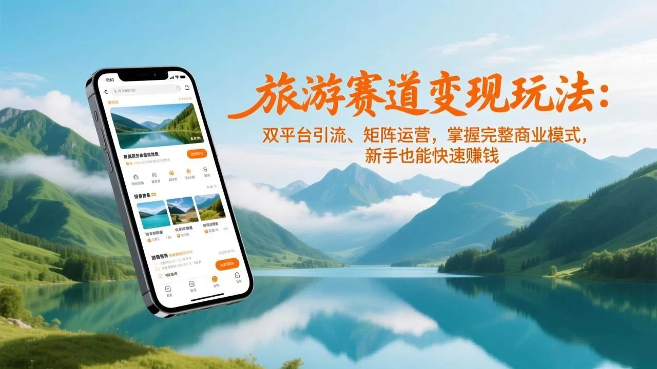 （17153期）旅游赛道变现玩法：双平台引流、矩阵运营，掌握完整商业模式，新手也能快速赚钱-鹊桥梦网创