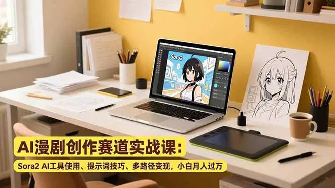 （16936期）AI漫剧创作赛道实战课：Sora2 AI工具使用、提示词技巧、多路径变现，小白月入过万-鹊桥梦网创