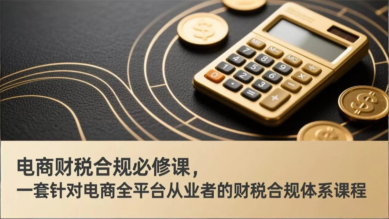 （17359期）电商财税合规必修课，是一套针对电商全平台从业者的财税合规体系课程-鹊桥梦网创