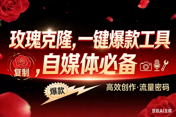 （17837期）玫瑰克隆，ai鲁大魔工具，自媒体必备神器，一键爆款，详细教程。-鹊桥梦网创