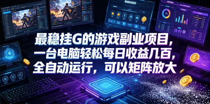 最稳挂G的游戏副业项目，一台电脑轻松每日收益几百，全自动运行，可以矩阵放大【揭秘】-鹊桥梦网创