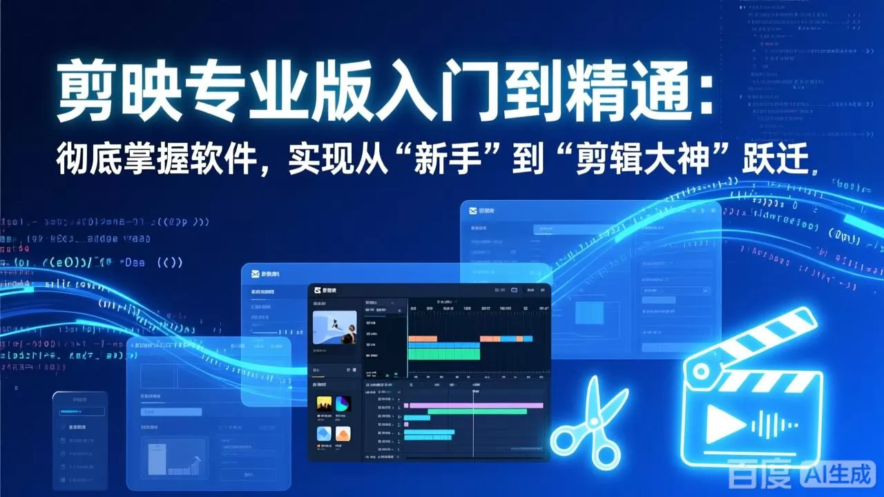 剪映专业版入门到精通：彻底掌握软件，实现从“新手”到“剪辑大神”跃迁-鹊桥梦网创