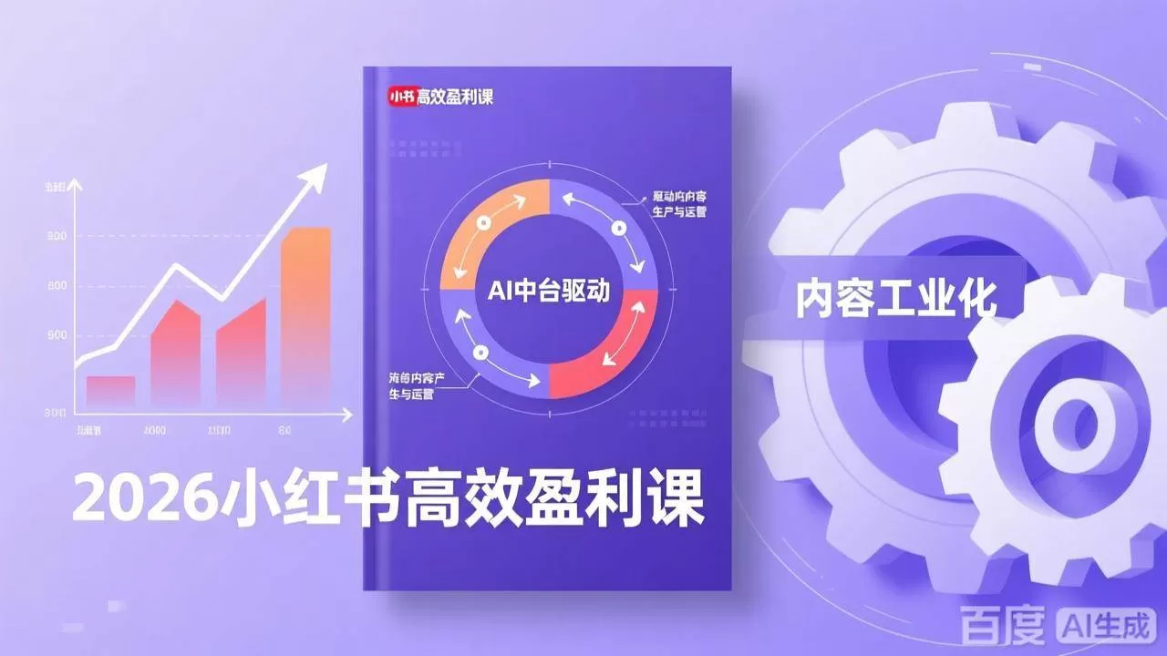 （17291期）2026小红书高效盈利课，流量双引擎+内容工业化+AI中台驱动，构建可复制的千万级营收模型-鹊桥梦网创