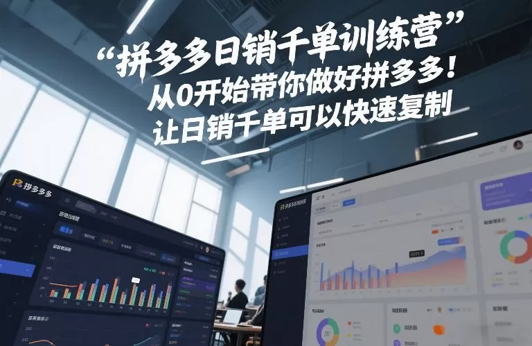 拼多多日销千单训练营,从0开始带你做好拼多多,让日销千单可以快速复制(更新26年5月)-鹊桥梦网创