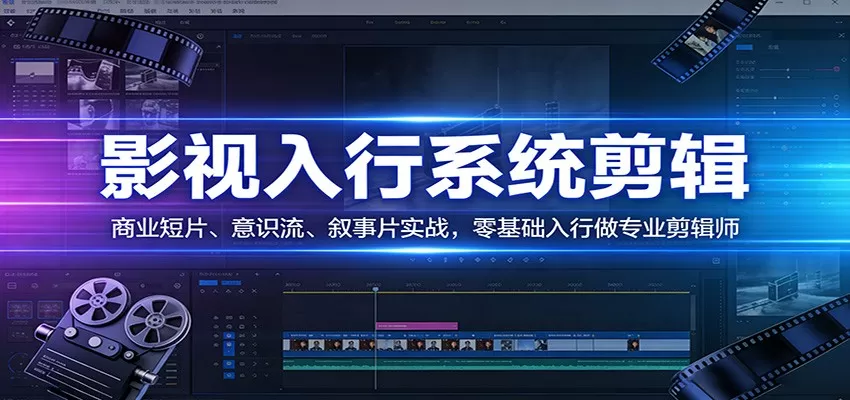 影视系统剪辑，商业短片、意识流、叙事片实战，零基础入行做专业剪辑师-鹊桥梦网创